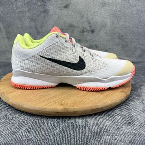 Nike Court Tennis Shoes Womens Size 12 White Black Volt Orange 845046-013